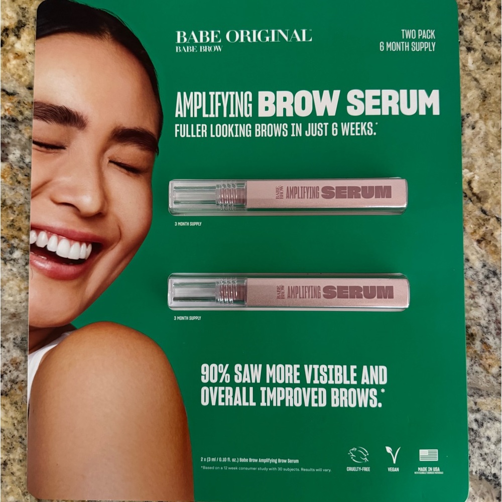Babe Original Amplifying Brow Serum - 2 pack, NWT. 6 mo supply